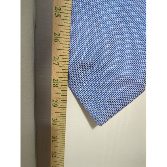 Hickey Freeman Mens Tie Blue Geometric Block Pattern - Picture 8 of 8